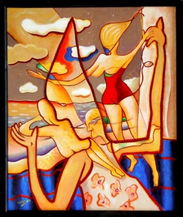 Peinture intitulée "Sous un ciel étoilé" par Pierre-Louis Torres, Œuvre d'art originale, Acrylique
