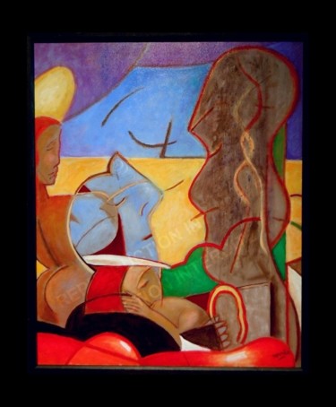 Painting titled "Le rêve de Gauguin" by Pierre-Louis Torres, Original Artwork, Acrylic