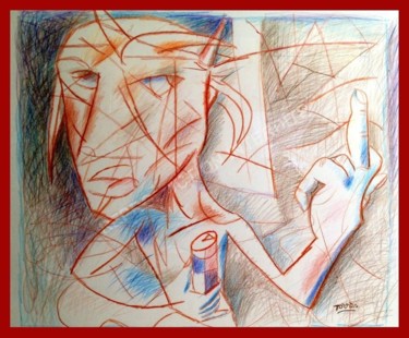 Dessin intitulée "Diablo-Tonic" par Pierre-Louis Torres, Œuvre d'art originale, Crayon