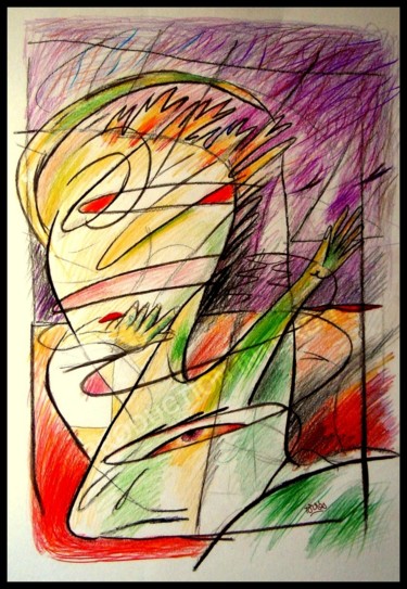Рисунок под названием "Terror" - Pierre-Louis Torres, Подлинное произведение искусства, Цветные карандаши