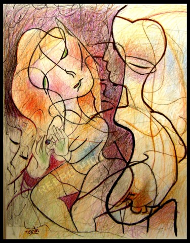 Dessin intitulée "La jeune fille à la…" par Pierre-Louis Torres, Œuvre d'art originale, Crayon