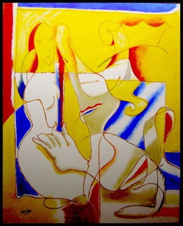 Painting titled "Le Sphinx et la jeu…" by Pierre-Louis Torres, Original Artwork, Acrylic