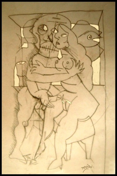 Dessin intitulée "La semence de Thana…" par Pierre-Louis Torres, Œuvre d'art originale, Crayon