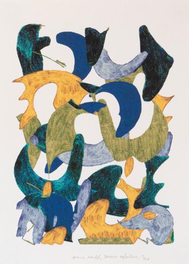 Рисунок под названием "taniere eglantine" - Pierre Martel, Подлинное произведение искусства, Цветные карандаши