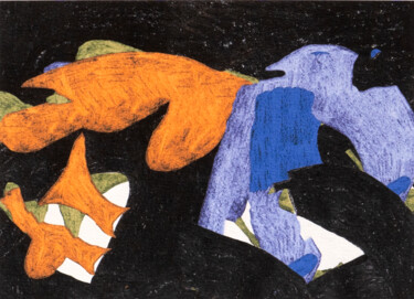 Disegno intitolato "elegie entrainant" da Pierre Martel, Opera d'arte originale, Matite colorate