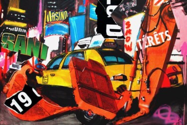 Malerei mit dem Titel "Times Square" von Pierre Mathieu, Original-Kunstwerk