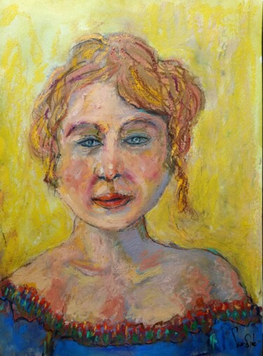 Painting titled "Portrait de la pays…" by Pierre Milosavljevic, Original Artwork, Pastel