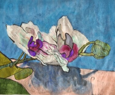 Peinture intitulée "Fleures précieuses,…" par Pierre Milosavljevic, Œuvre d'art originale, Aquarelle