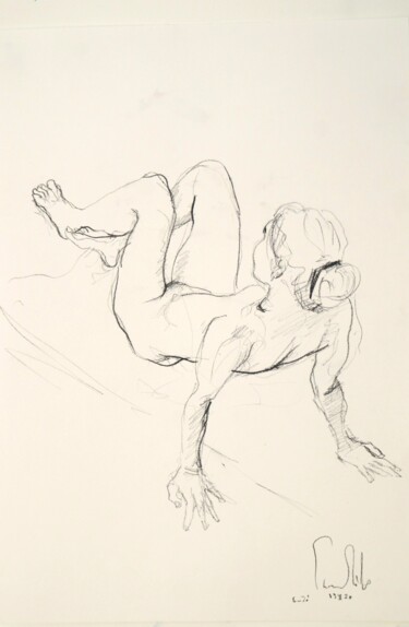 Dessin intitulée "Femme nue N° 06-EB-…" par Pierre Milosavljevic, Œuvre d'art originale, Crayon