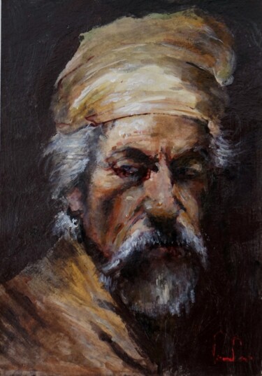 Painting titled "Autoportrait de Dav…" by Pierre Milosavljevic, Original Artwork, Acrylic