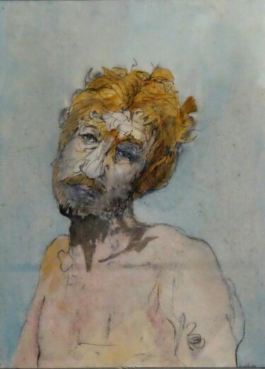Peinture intitulée "Le miséreux" par Pierre Milosavljevic, Œuvre d'art originale, Encre