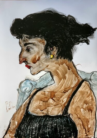 绘画 标题为“Femme assise” 由Pierre Milosavljevic, 原创艺术品, 墨