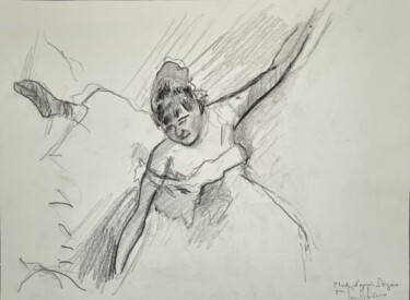 Drawing titled "Danseuse saluant d'…" by Pierre Milosavljevic, Original Artwork, Pencil