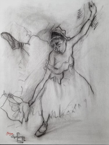 Drawing titled "Danseuse saluant d'…" by Pierre Milosavljevic, Original Artwork, Pencil
