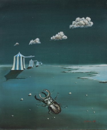 Pittura intitolato "le cerf-volant" da Pierre Morice, Opera d'arte originale, Olio