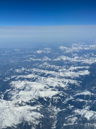 Photographie intitulée "Survol des Alpes" par Pierre Murat, Œuvre d'art originale, Photographie numérique