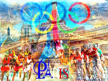 Arte digitale intitolato "Paris 2024" da Pierre Nouaille, Opera d'arte originale, Lavoro digitale 2D