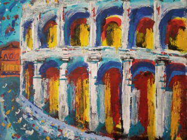 Painting titled "arène color" by Omega Pierre, Original Artwork, Acrylic