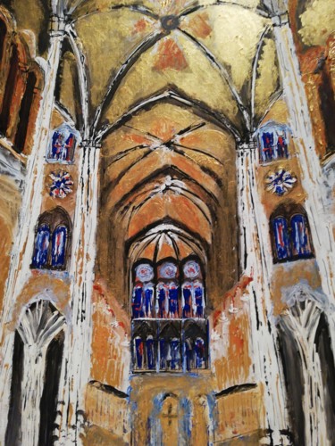 Painting titled "notre dame" by Omega Pierre, Original Artwork, Acrylic