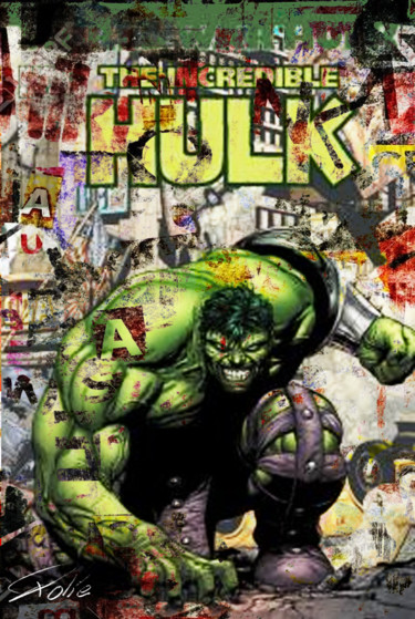 Painting titled "hulk-aplat-signa.jpg" by Pierre Olié, Original Artwork