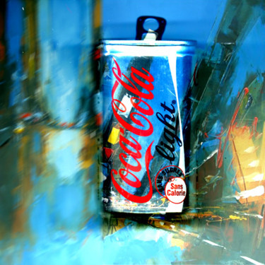 Digitale Kunst getiteld "Coca cola" door Pierre Olié, Origineel Kunstwerk, Digitaal Schilderwerk Gemonteerd op Frame voor ho…