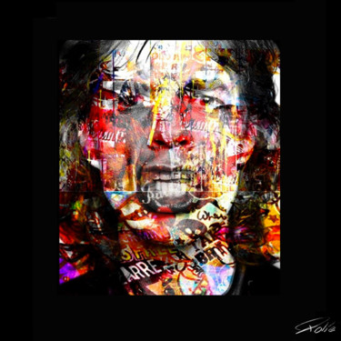 Digitale Kunst getiteld "Mick Jagger" door Pierre Olié, Origineel Kunstwerk, Digitaal Schilderwerk