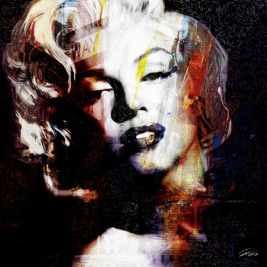 Digital Arts titled "MARYLINE MONROE" by Pierre Olié, Original Artwork, Digital Painting