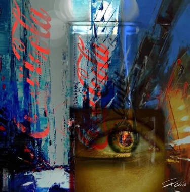 Arts numériques intitulée "COCA COLA EYE" par Pierre Olié, Œuvre d'art originale, Peinture numérique