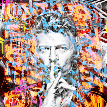 Painting titled "DAVID BOWIE POP" by Pierre Olié, Original Artwork, Digital Painting