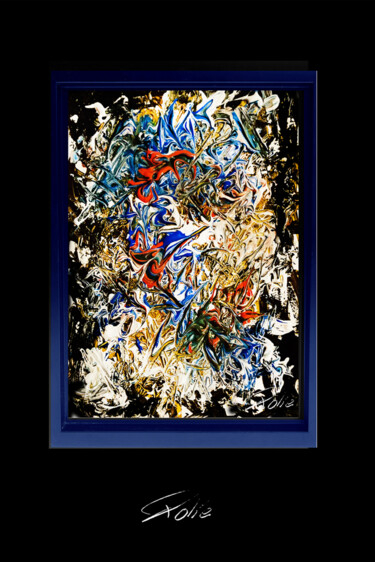Peinture intitulée "blue sensual" par Pierre Olié, Œuvre d'art originale, Acrylique