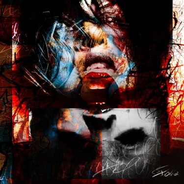 "Lipss mixed duo" başlıklı Tablo Pierre Olié tarafından, Orijinal sanat, Serigrafi Alüminyum üzerine monte edilmiş