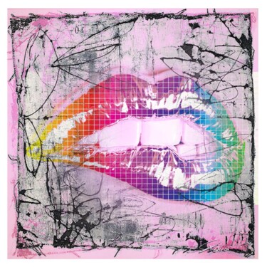 Картина под названием "Pop lips pink" - Pierre Olié, Подлинное произведение искусства, Цифровая печать
