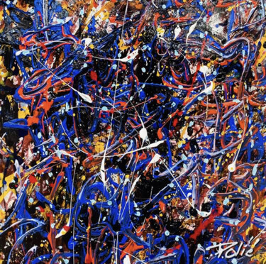 Painting titled "blu graffikk" by Pierre Olié, Original Artwork, Screenprinting