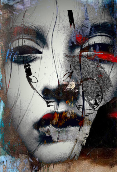 Peinture intitulée "Joue face mixed" par Pierre Olié, Œuvre d'art originale, Huile
