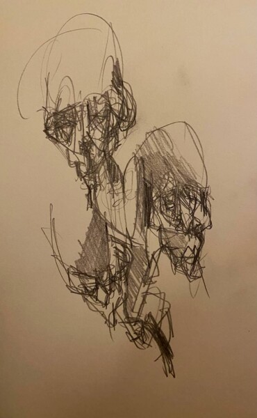 Drawing titled "´TRYPTIQUE ´" by Pierre Olié, Original Artwork, Charcoal