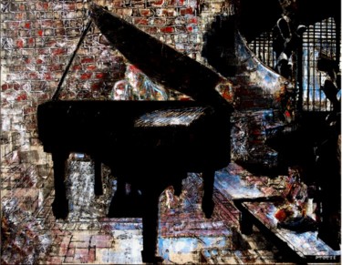 Картина под названием "PIANO ORIGINAL ART…" - Pierre Olié, Подлинное произведение искусства, Масло