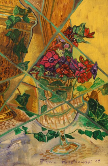 Peinture intitulée "Anémones" par Pierre Paszkowski, Œuvre d'art originale, Huile