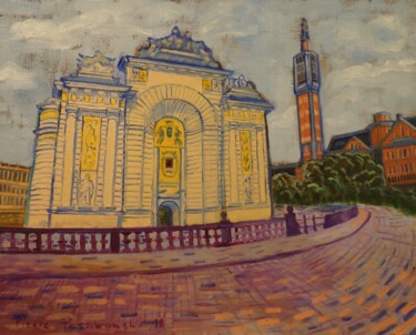 Malerei mit dem Titel "Porte de Paris" von Pierre Paszkowski, Original-Kunstwerk, Öl