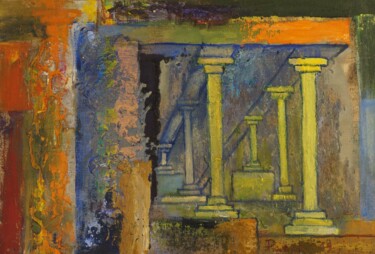 Painting titled "Temple d'Helios" by Pierre Paszkowski, Original Artwork, Oil