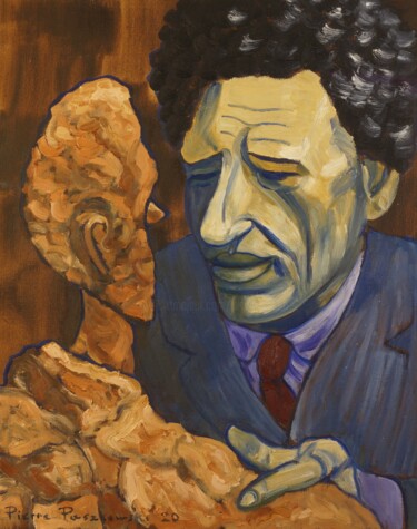 Schilderij getiteld "Giacometti" door Pierre Paszkowski, Origineel Kunstwerk, Olie