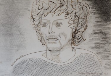 Drawing titled "Patrick DEWAERE - d…" by Pierre Paszkowski, Original Artwork, Ink