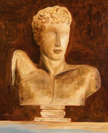 Peinture intitulée "Buste d'Apollon" par Pierre Paszkowski, Œuvre d'art originale, Huile