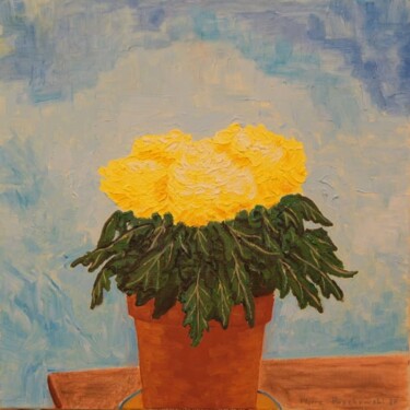 Peinture intitulée "chrysanthème - 1" par Pierre Paszkowski, Œuvre d'art originale, Huile