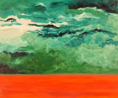 Peinture intitulée "océan vénusien" par Pierre Paszkowski, Œuvre d'art originale, Huile