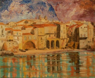 Painting titled "cefalu" by Pierre Paszkowski, Original Artwork, Oil