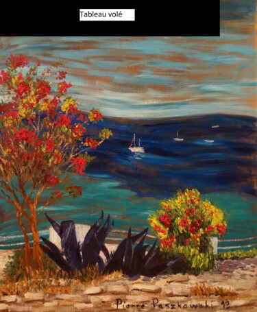 Peinture intitulée "côte d'azur" par Pierre Paszkowski, Œuvre d'art originale, Huile