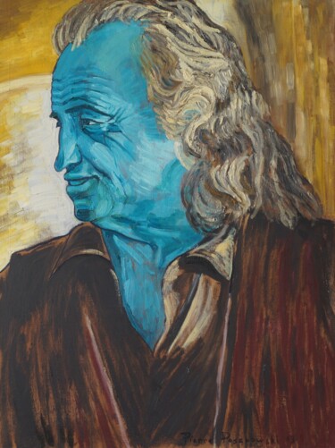 Peinture intitulée "bebel bleu" par Pierre Paszkowski, Œuvre d'art originale, Huile