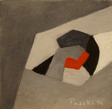 Peinture intitulée "grisaille rouge - 1" par Pierre Paszkowski, Œuvre d'art originale, Huile