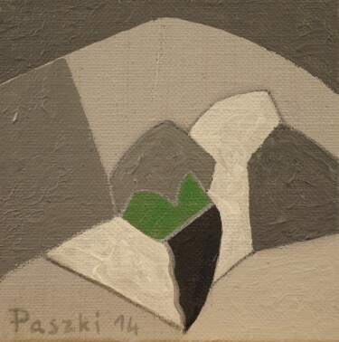 Painting titled "grisaille verte - 2" by Pierre Paszkowski, Original Artwork, Acrylic