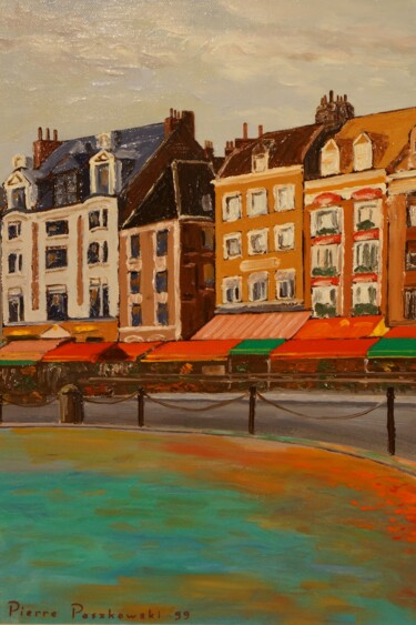 Painting titled "Grand Place de Lille" by Pierre Paszkowski, Original Artwork, Oil